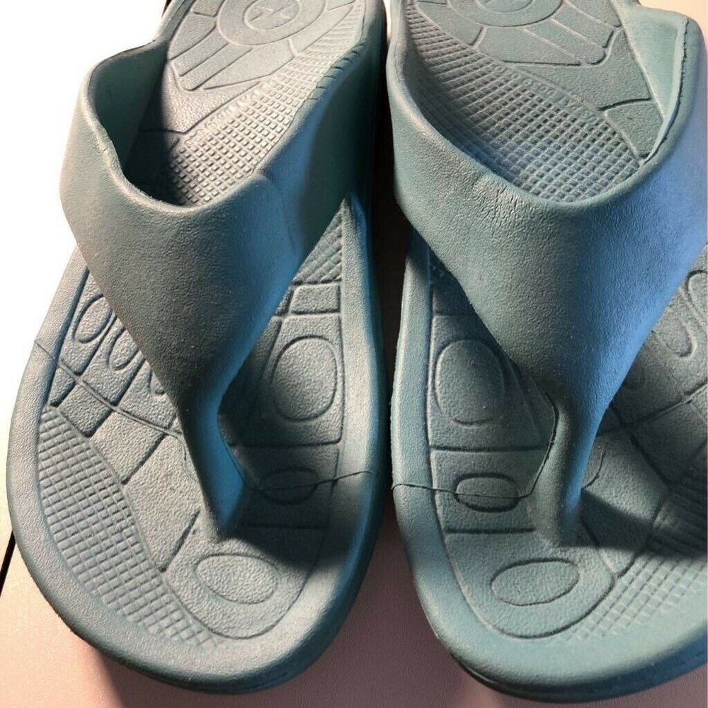 Lynco Womens Flip Flop Thong Sandals Gray Turquois